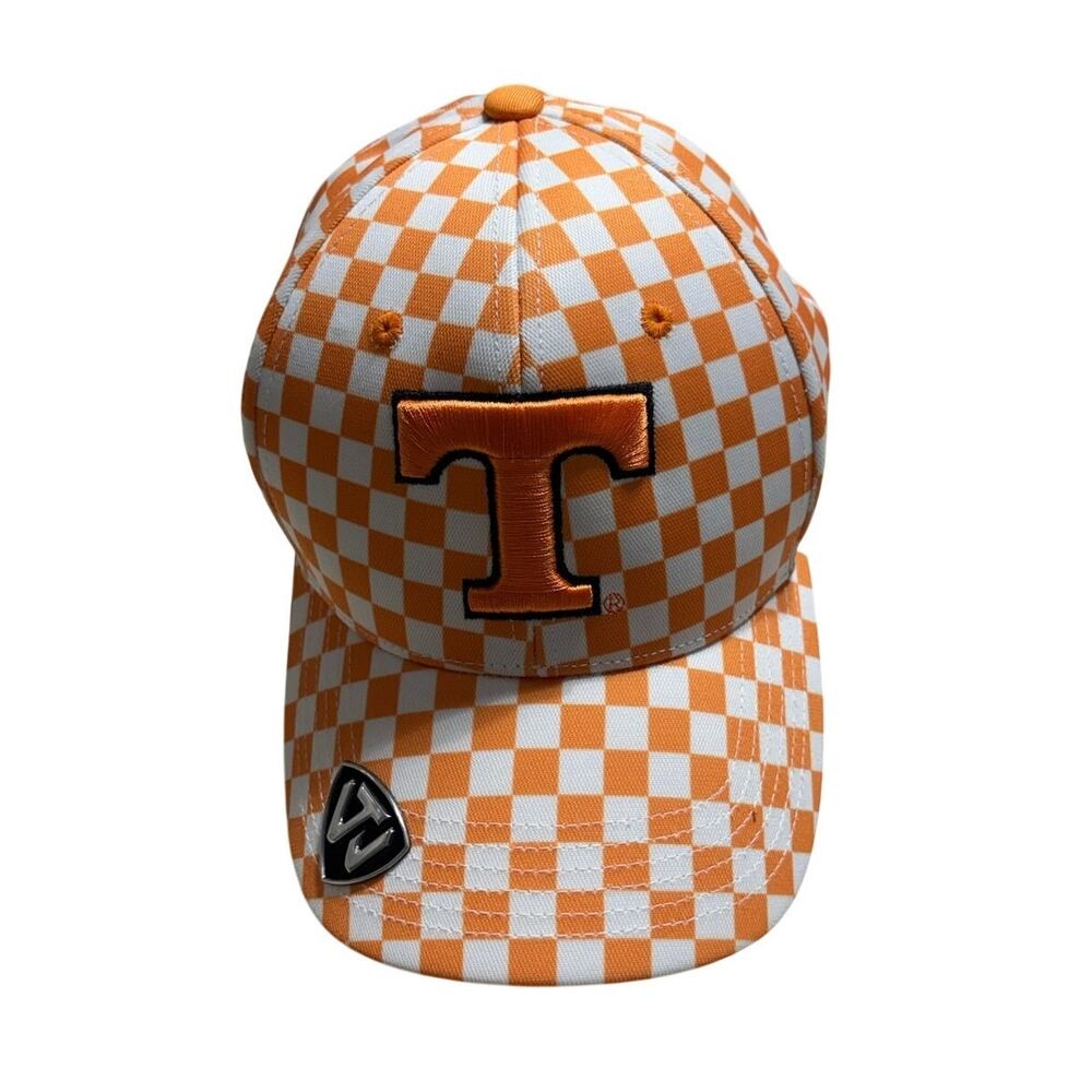 University of Tennessee Power T Orange White Checkerboard Baseball Cap Hat O/S
